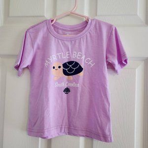 3T Toddler Coastal Swell Souvenir Tee Shirt Purple Myrtle Beach, SC Turtle NWOT